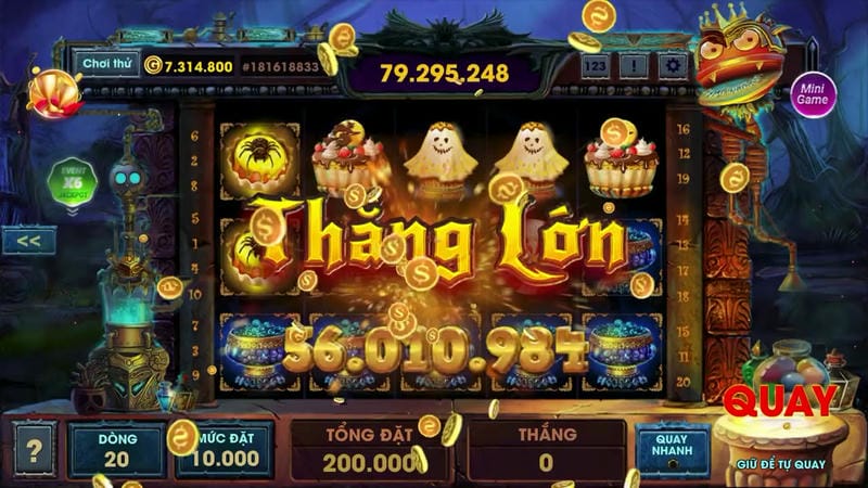  Giao diện slot game rực rỡ với biểu tượng Wild và Scatter.